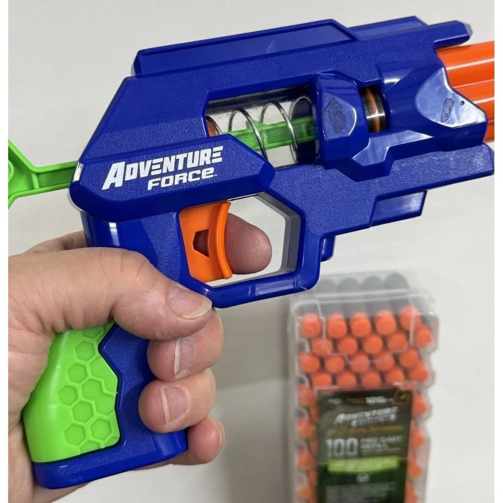 Adventure Force Tactical Strike Dart Blaster Lot of 2 + 100 NIP Dart Refill 125'